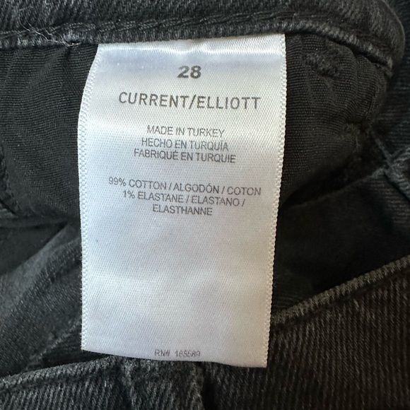 Current/Elliott Pleated Ancle Cropped High Rise Gravity Washed Black Jeans - 28 - Picture 9 of 13